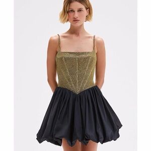 PatBO Golden Weave Mini Dress